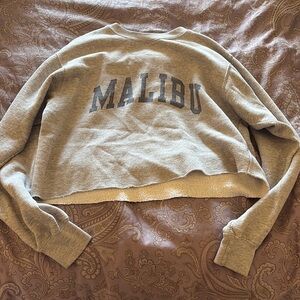 Brandy Melville Size Small Cropped Gray Malibu Women's Sweater